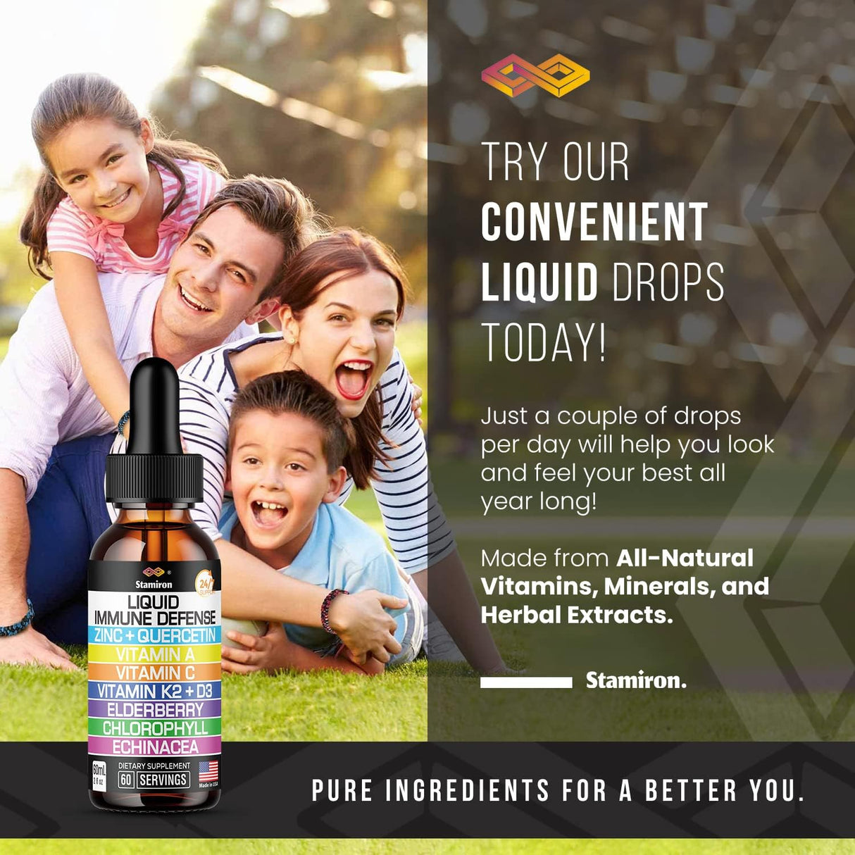 Suplemento Quercetina de zinc, vitamina C D3  líquido