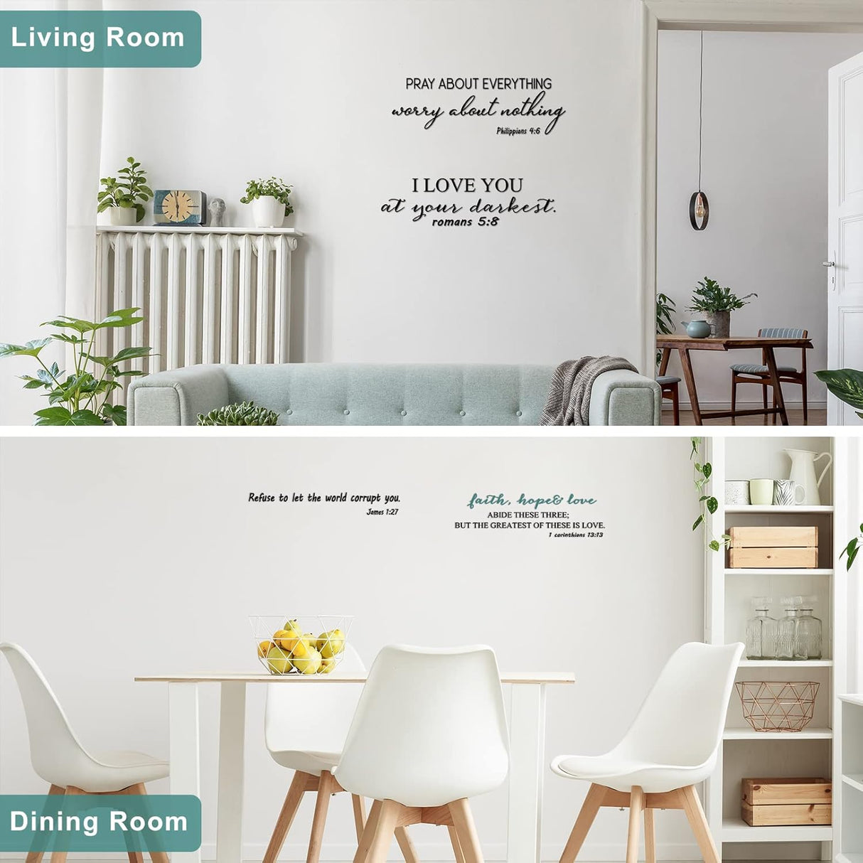 Vinilos de Pared Inspiradores Christianos - Estilo 12, Peel & Stick