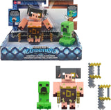 Mattel Figuras Minecraft Legends 2-Pack Creeper y Bruiser, 3.25