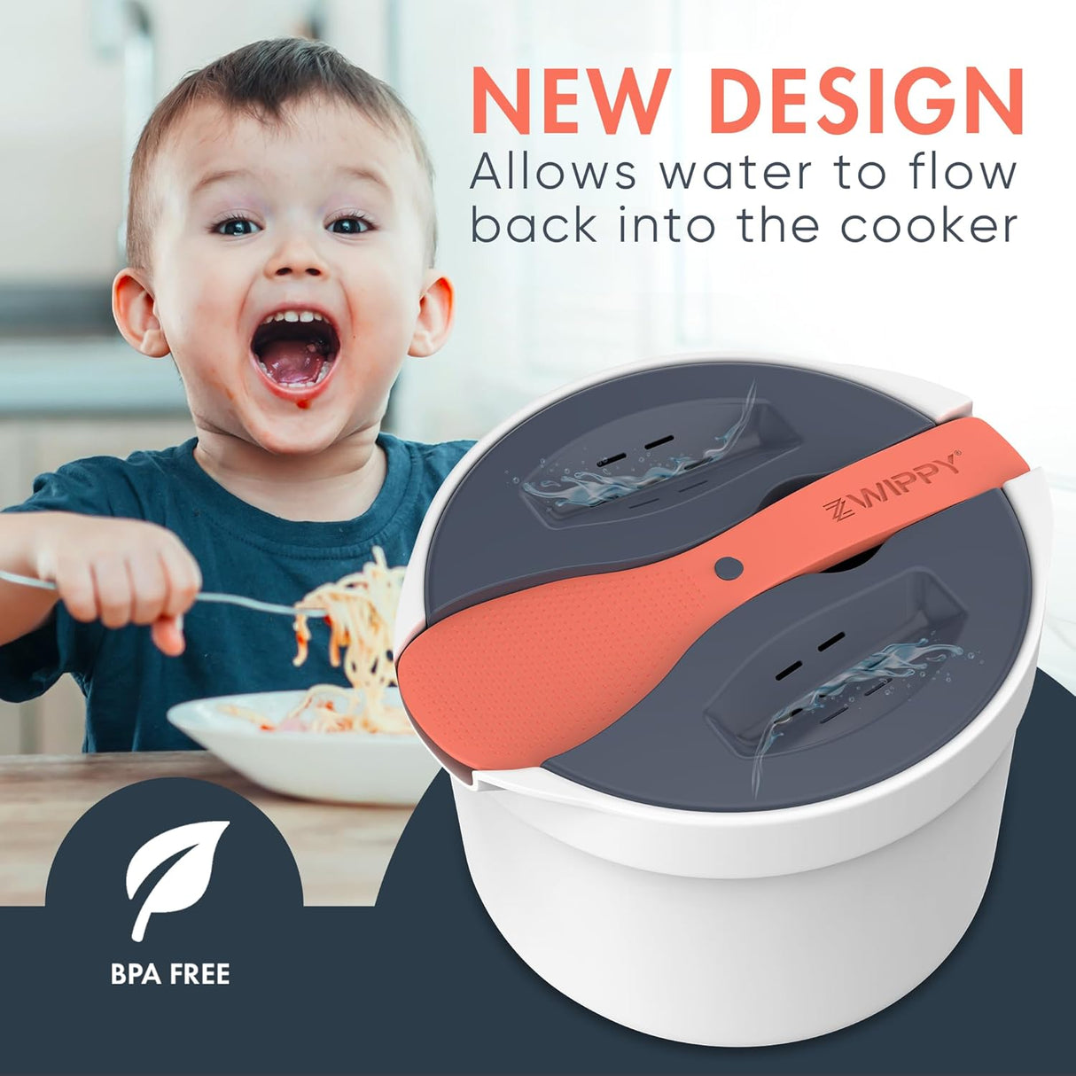 Cocedor de arroz y pasta, marca X, diseño sin desorden, 8 tazas
