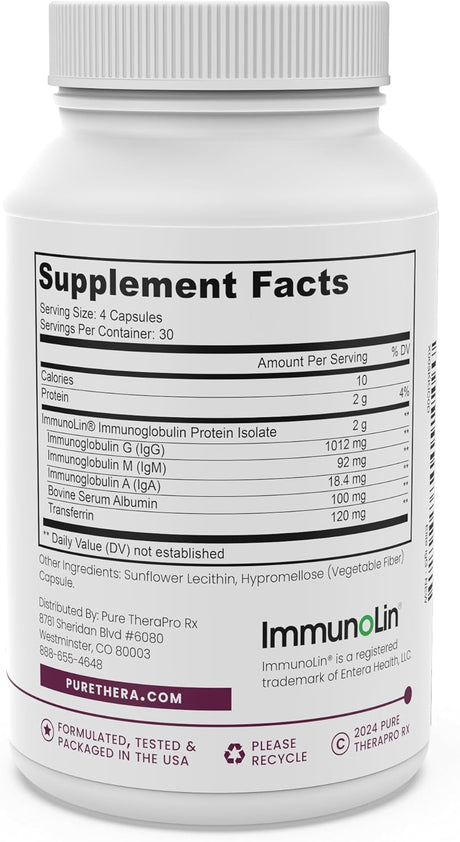 Suplemento Pure Therapro Rx de inmunoglobulina IgG Elite