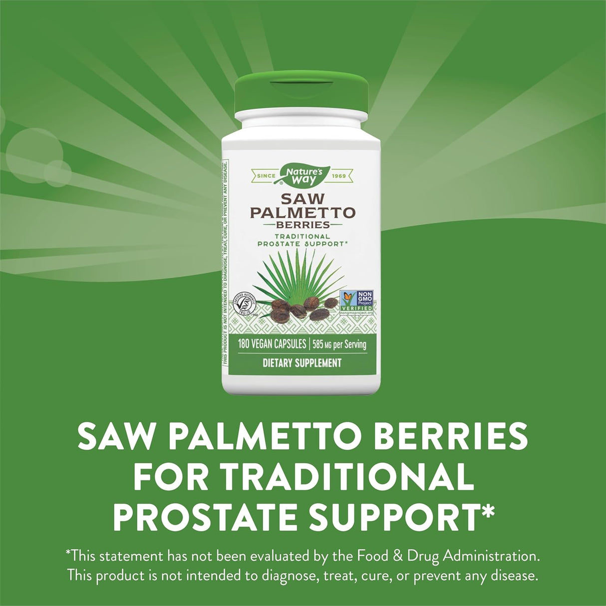 Suplemento Nature's Way Bayas de palma de sierra 585 mg