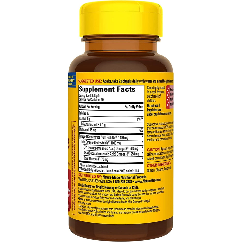 Suplemento Burp-Less Omega-3 del aceite de pescado de 1400mg