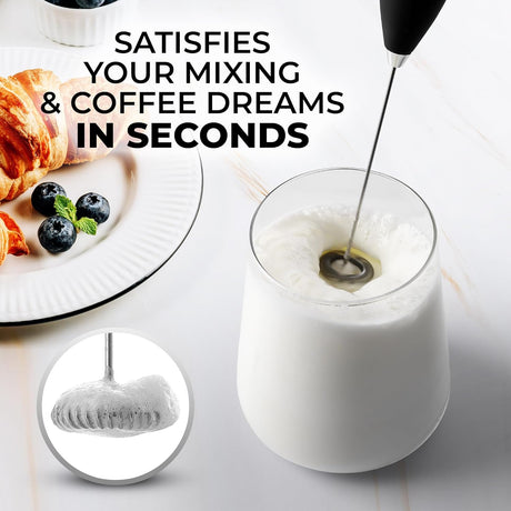 Batidor Eléctrico Zulay Kitchen para Leche y Bebidas - Negro