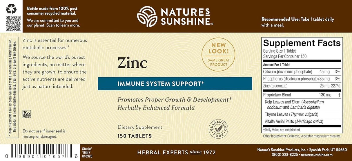 Suplemento Zinc 25 mg