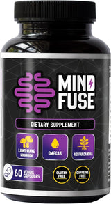 Suplemento Nootrópico Memoria - Lions Mane, Ashwagandha, Omega 3