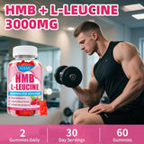 Gominolas HMB y Leucina para músculo, 3000mg, 120u
