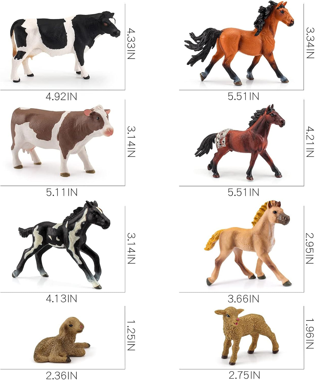 Juego de Animales de Granja 8PCS - LC JoyCre para Niños