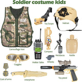 Disfraz Militar para Niños RedCrab, 12 Pzs, Juego de Rol