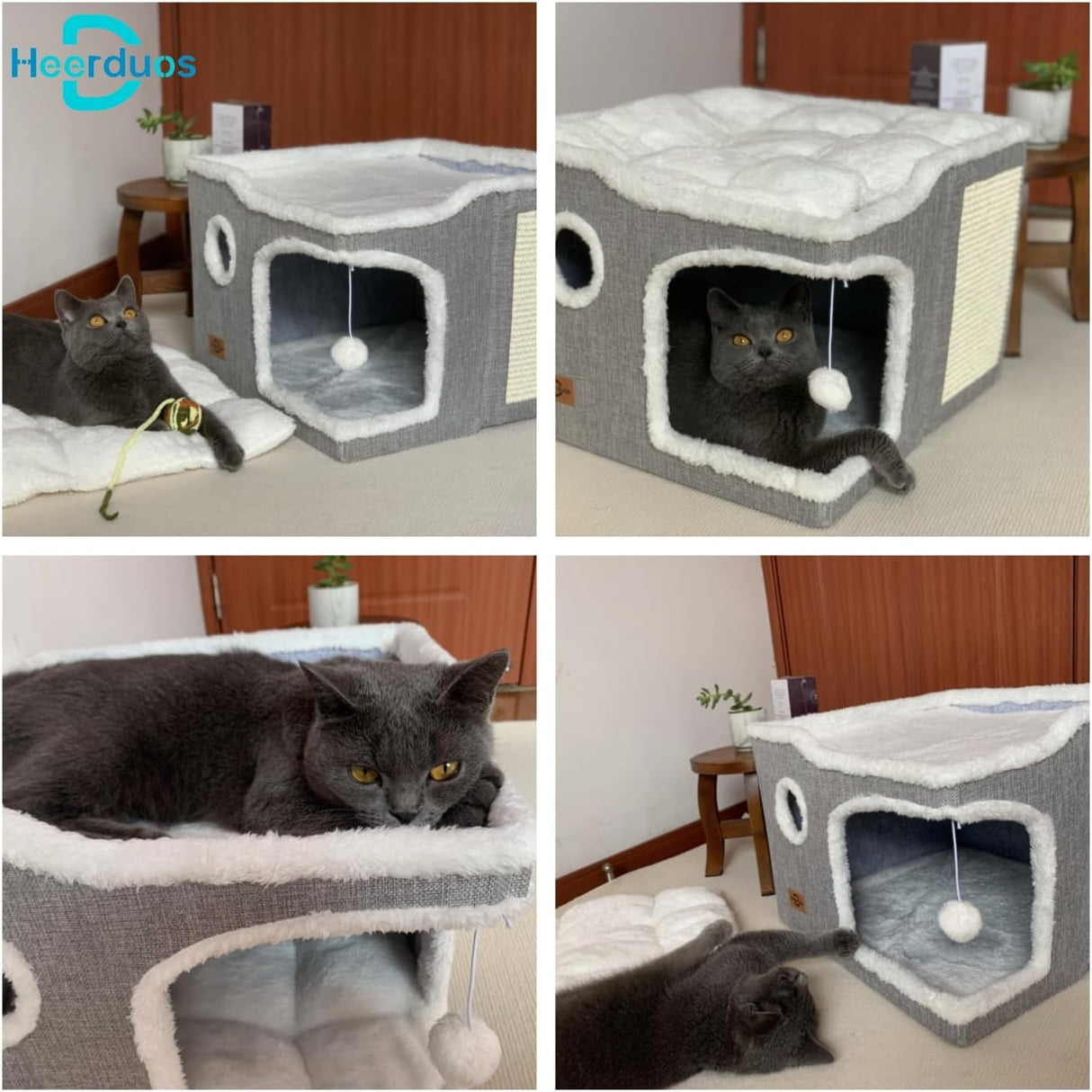 Cueva para Gatos, Marca Desconocida, con Alfombrilla Suave, Modelo 1