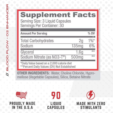 Suplementos Noxygen de Purus Labs óxido nítrico  90 cap