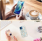 ESDOT Funda para iPhone 12, iPhone 12 Pro con protector de pantalla integrado, funda resistente con diseños de moda para mujeres y niñas, funda protectora para iPhone 12/12 Pro de 6.1 pulgadas, bonita margarita