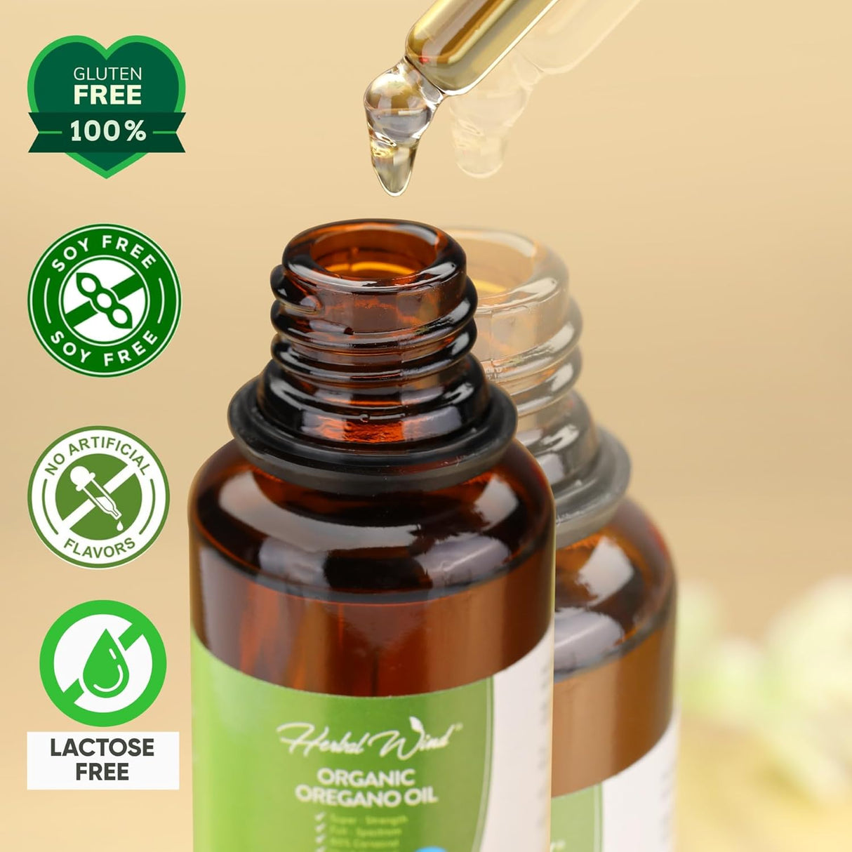 Aceite de Orégano Orgánico  Suplementos Herbales Veganos