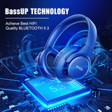 Auriculares KVIDIO Bluetooth, 65h batería, sonido HiFi, modelo X123