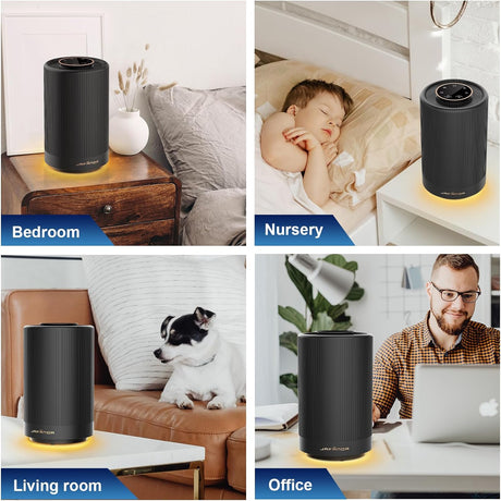 Purificador de aire con cobertura True HEPA H13 para dormitorio, 450 pies cuadrados, eliminador de polvo y polen.