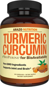 Suplemento Cúrcuma Curcumina con Bioperine 1300 mg 60 unid