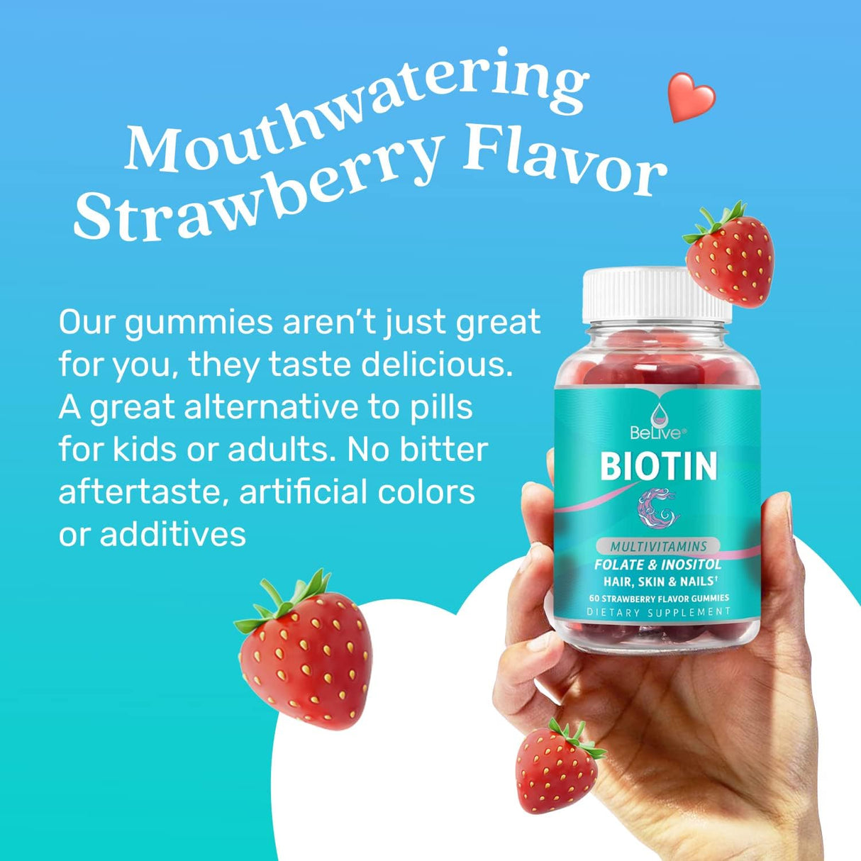 Suplementos Gomitas de biotina con multivitaminas inositol