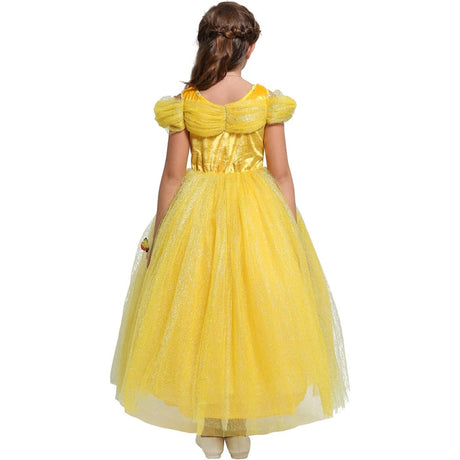 Disfraz de princesa amarillo para niñas con mariposas 5-6