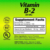 Alfa Vitamins B2 Riboflavina 50mg Suplemento 100 Tabletas