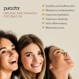 Aceite de coco fraccionado orgánico de 16 onzas PURA D'OR
