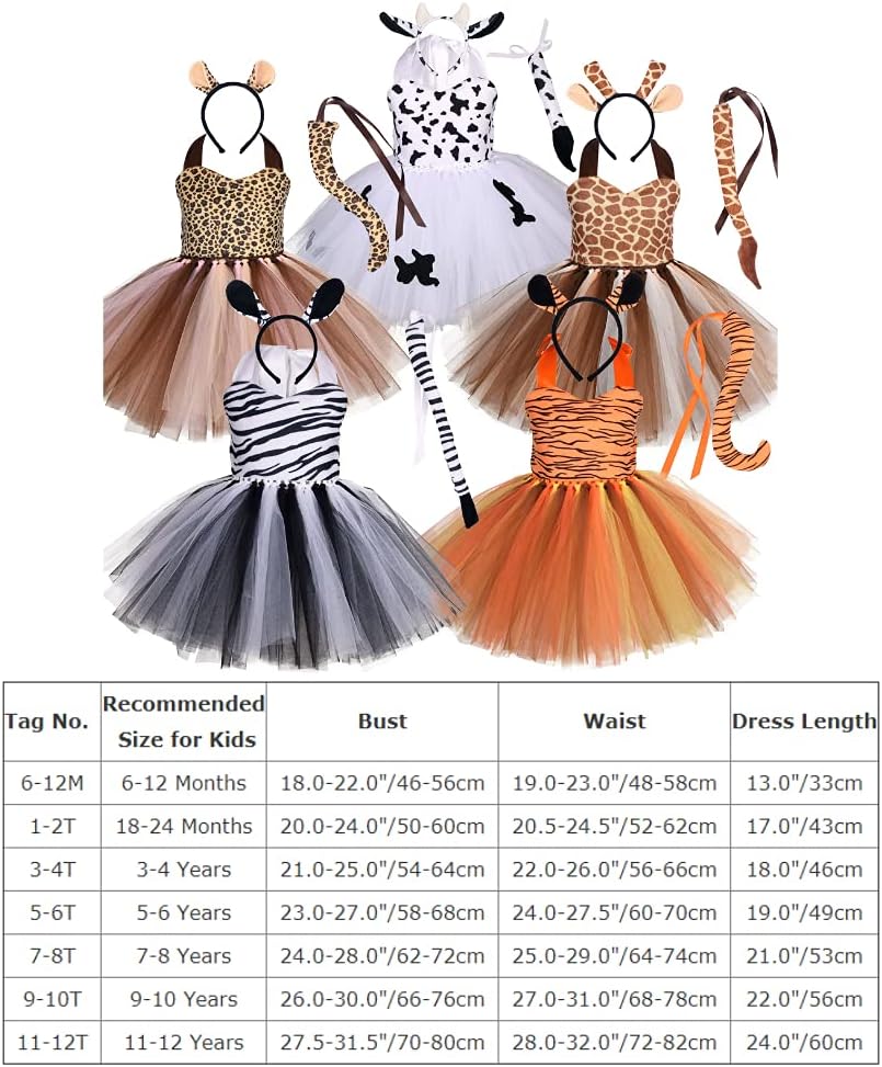 Disfraz de Safari para Niñas FYMNSI con Diadema y Cola