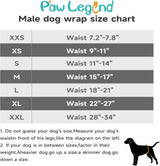Paw Legend - Pañales lavables perro (3 unidades), S, Negro, negro, negro