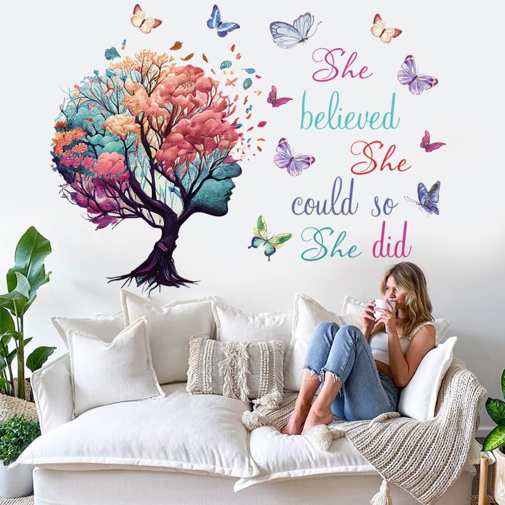 Vinilo Decorativo She Believed She Could - Inspirador Murales