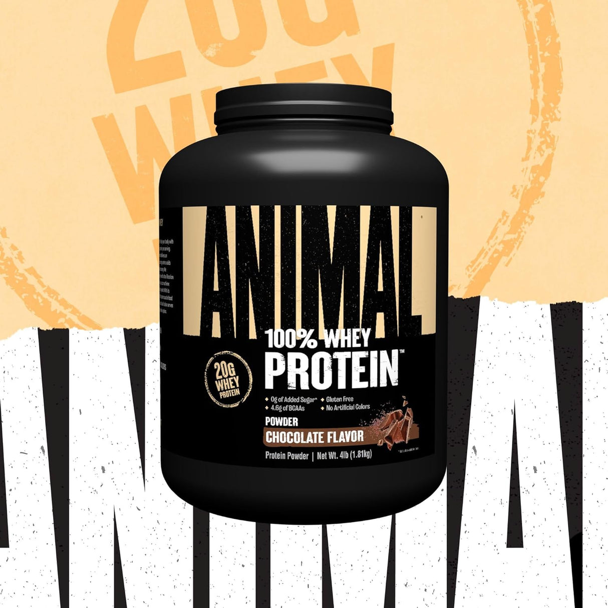 Proteína en Polvo 100% Whey Animal, BCAA, 4 lb