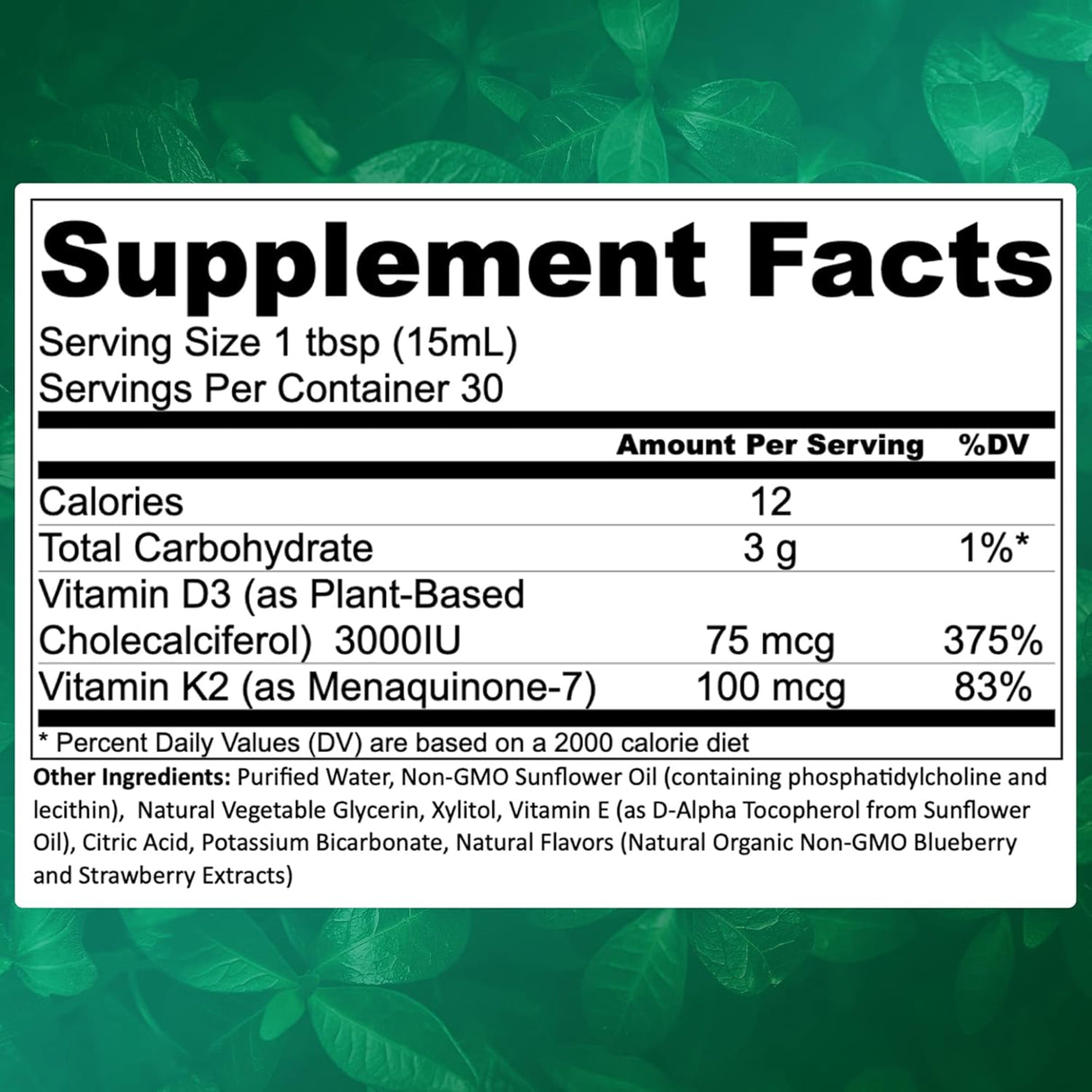 Suplementos liposomal D3 + K2 450 ml
