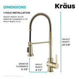 Grifo de cocina con cabezal rociador KPF-1690BG Kraus