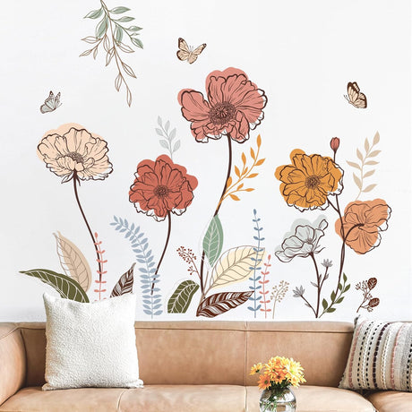 Pegatinas de Flores Wondever para Paredes, Decoración Boho