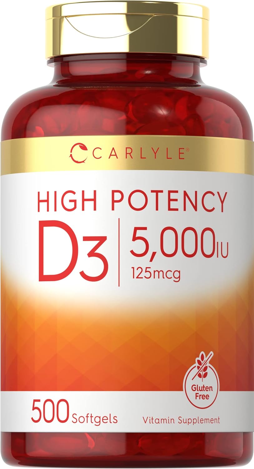 Suplemento de Vitamina D3 5000 IU Carlyle | 500 Softgels