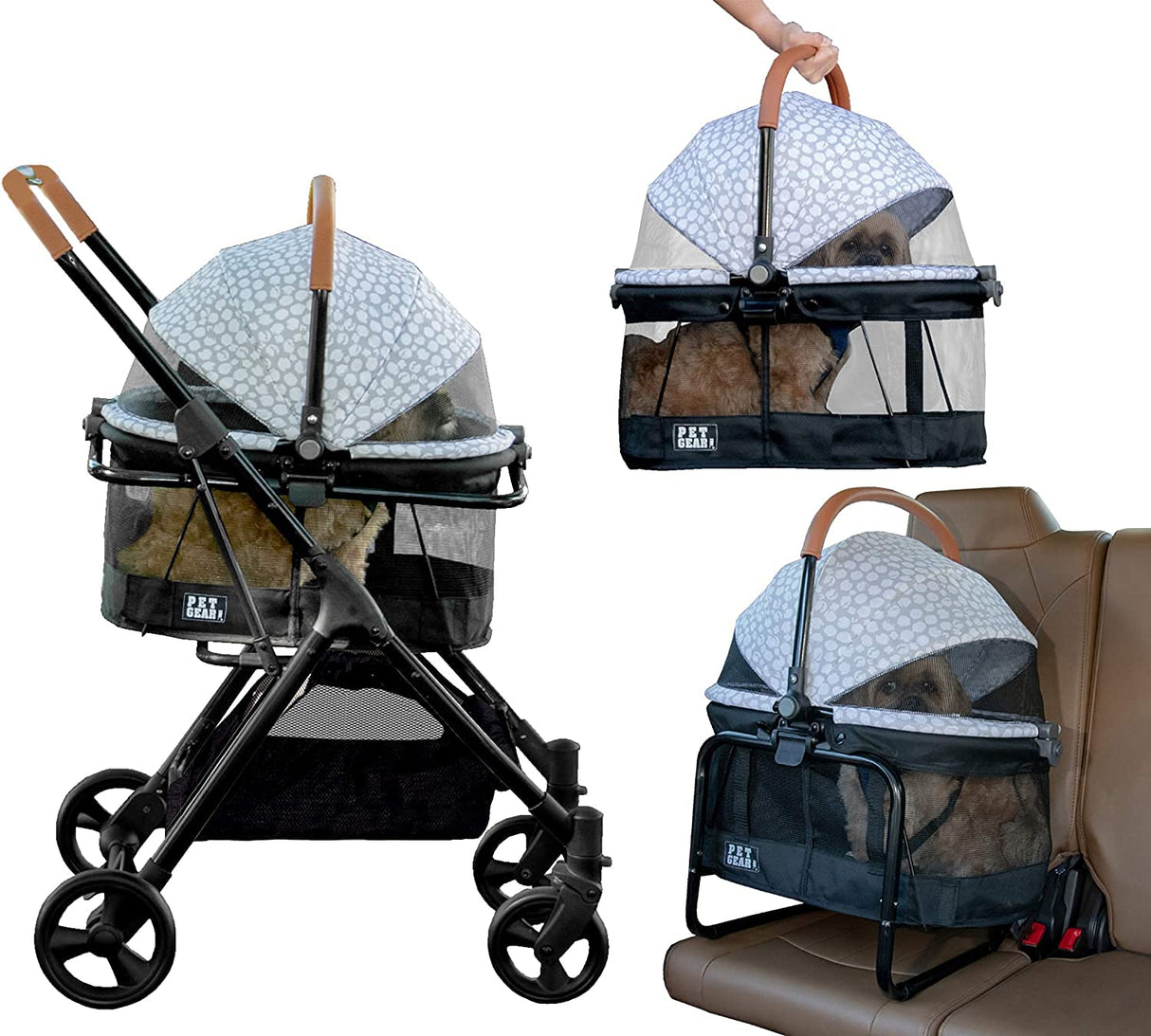 Sistema de Viaje 3 en 1 Pet Gear: Carro, Transportadora y Booster