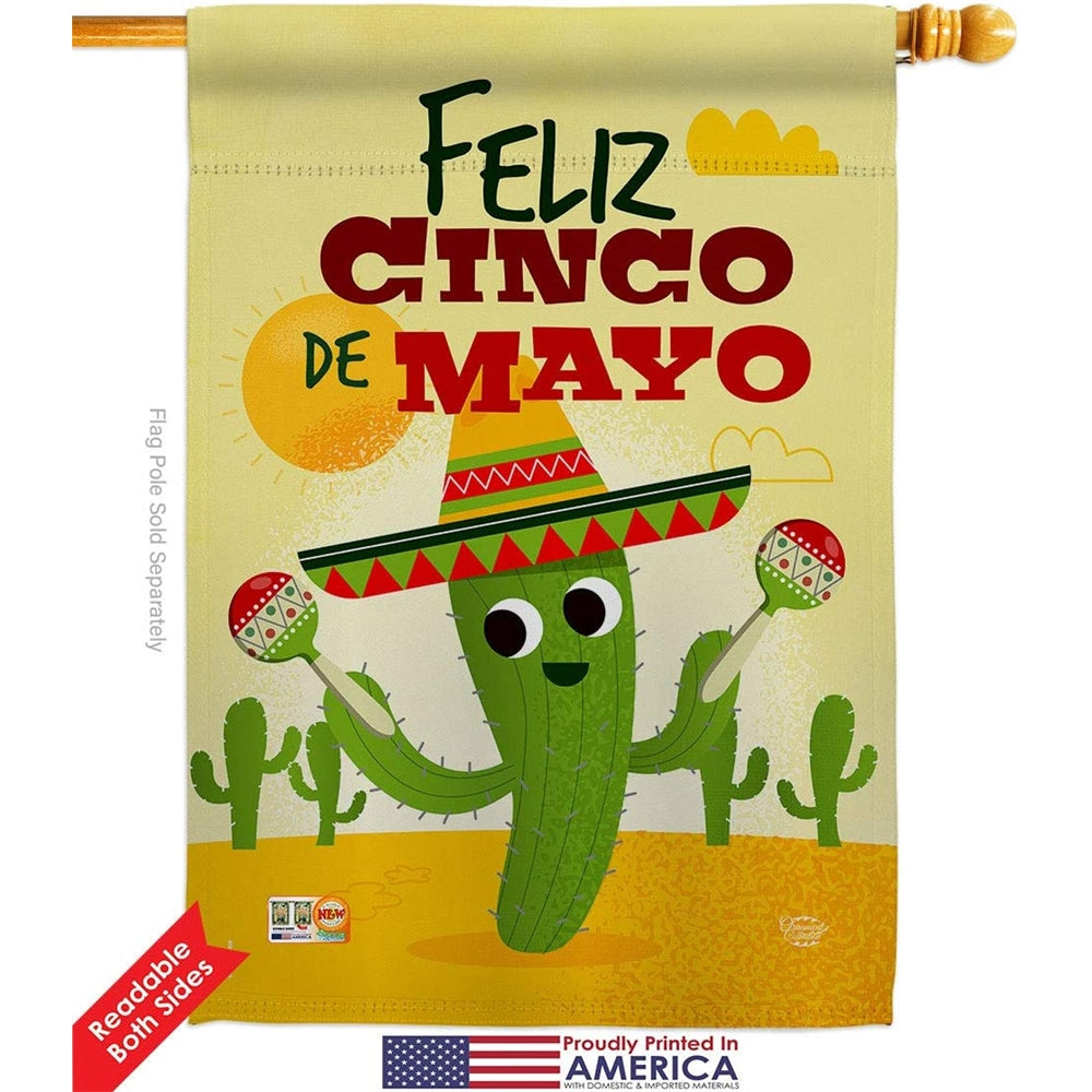 Banderas Feliz Cinco de Mayo  28 X 40