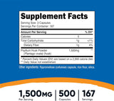 Psyllium Husk 1500mg, Nutricost, Non-GMO, Gluten Free, 500 Caps