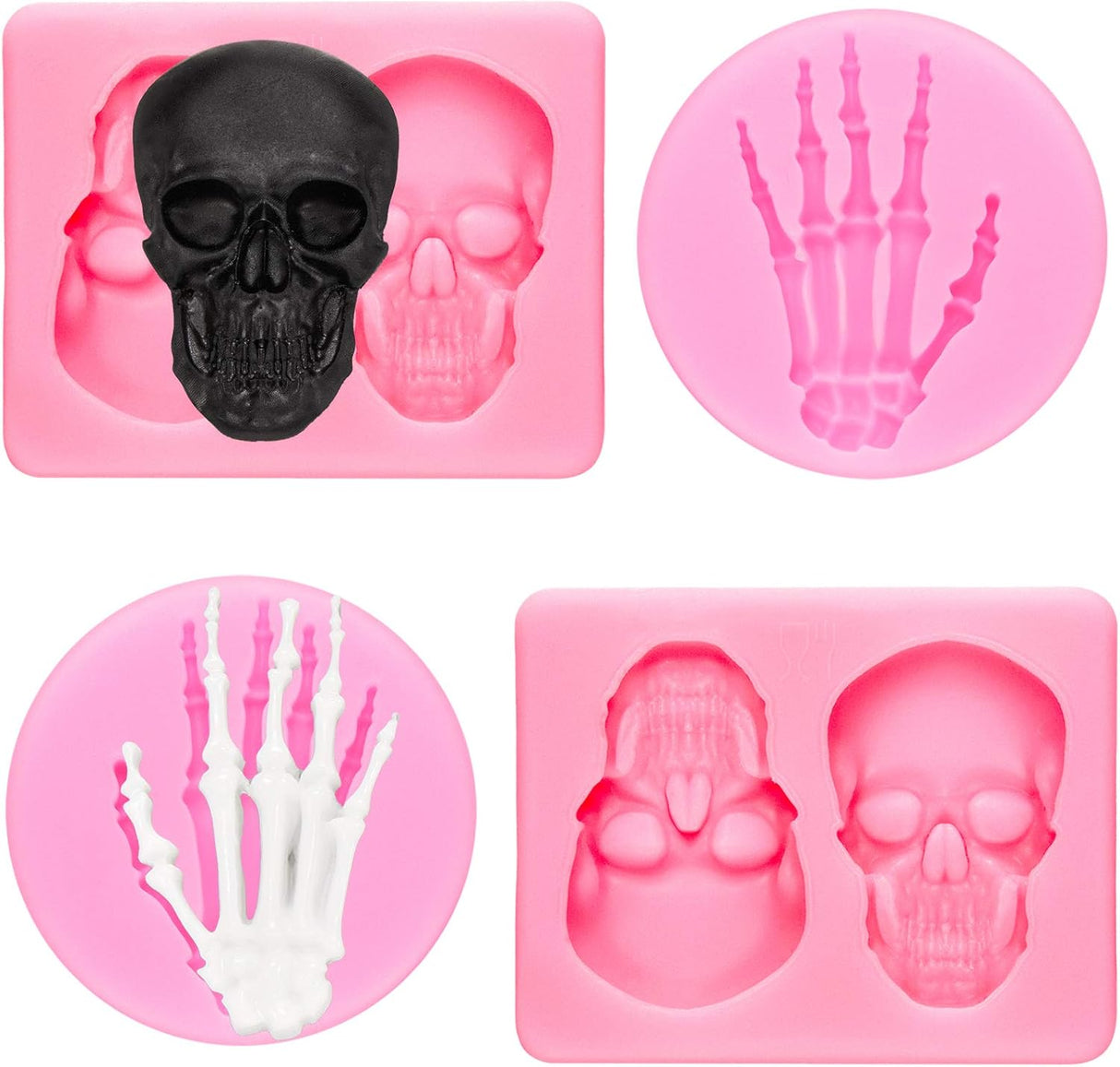 Moldes de Silicona Patelai para Fondant, 4 Piezas, 3D Huesos