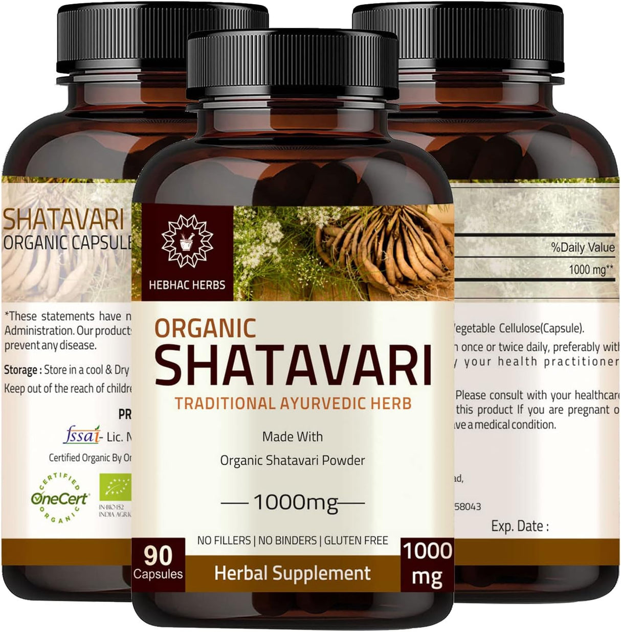 Shatavari 1000mg  orgánicas de Shatavari 90 cápsulas