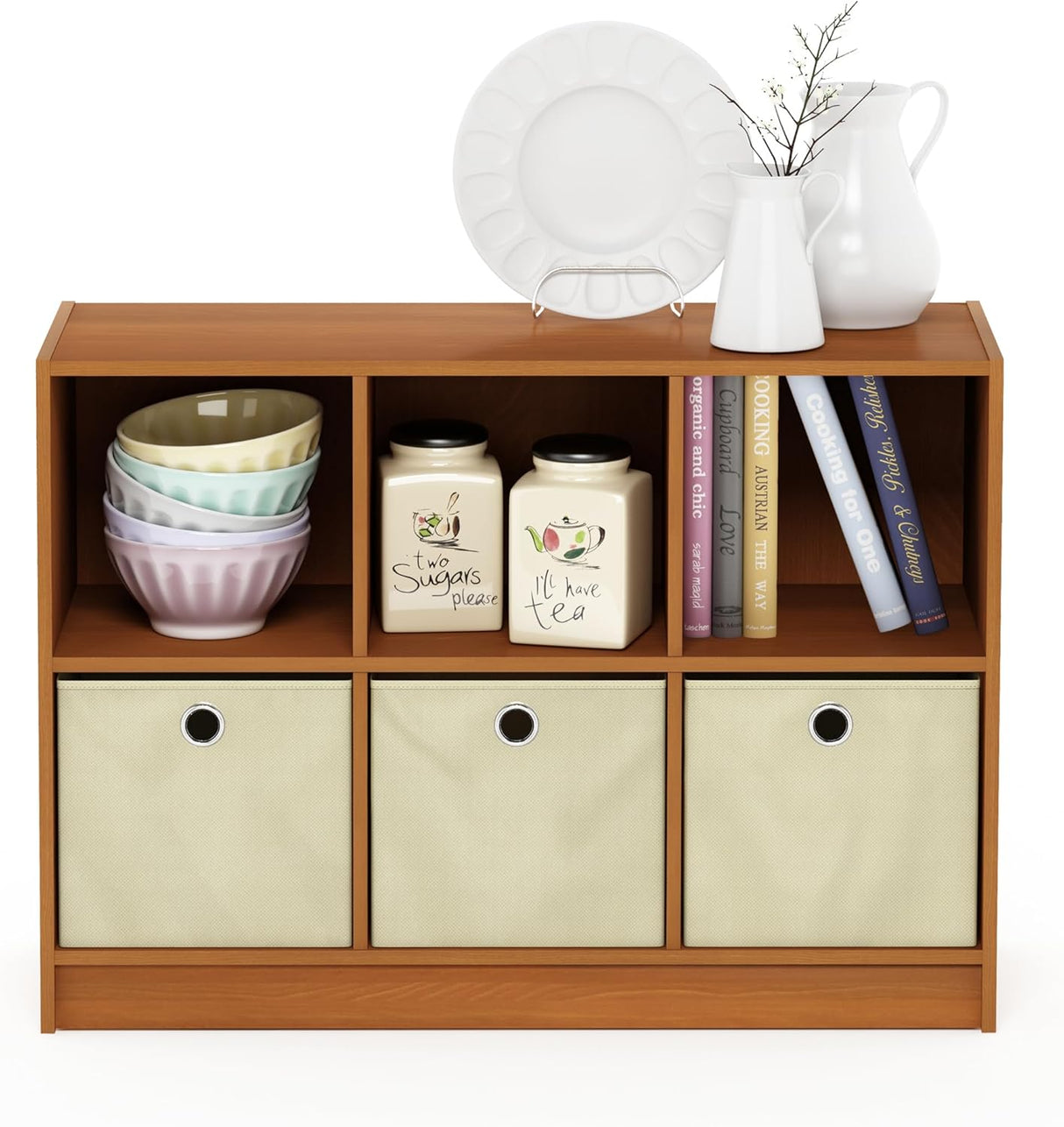 Estantería Furinno 3x2 con Bins, Almacenamiento, Modelo Básico