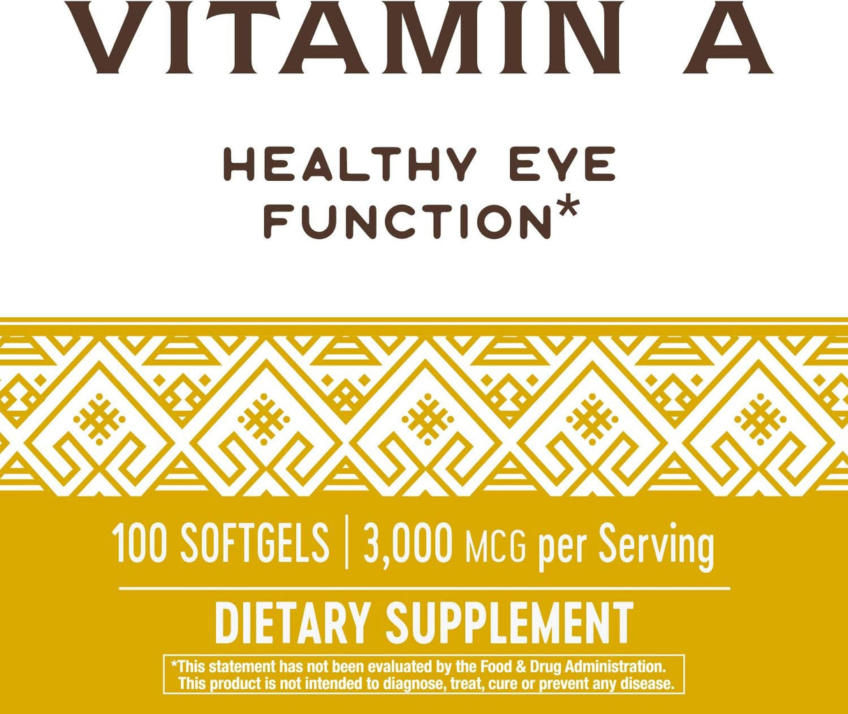 Suplementos Alimenticios Vitamina A 100 cápsulas blandas