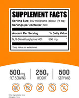 Polvo de DMG HCl BulkSupplements, 500mg, 250g