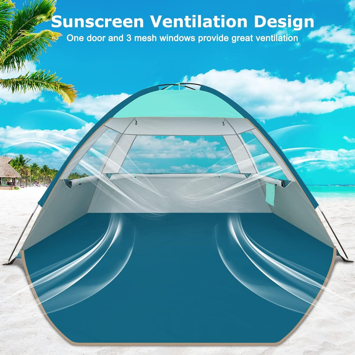 Tienda de Playa, Protección Solar UPF 50+, Fácil de Montar