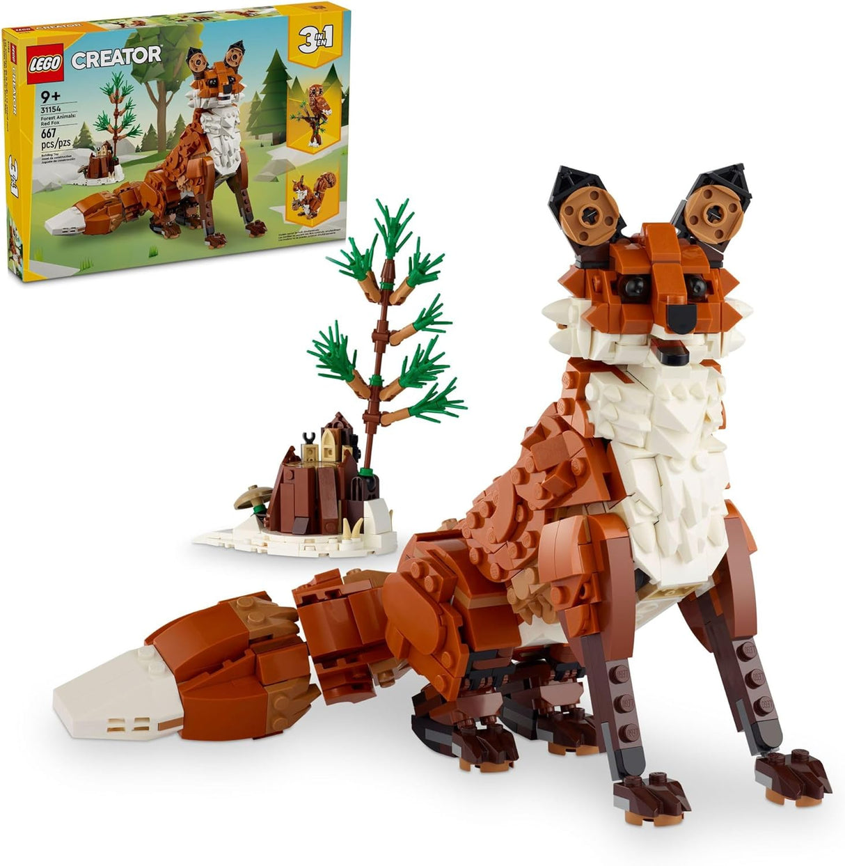 Animales del Bosque 3 en 1: Zorro, Búho y Ardilla - 31154