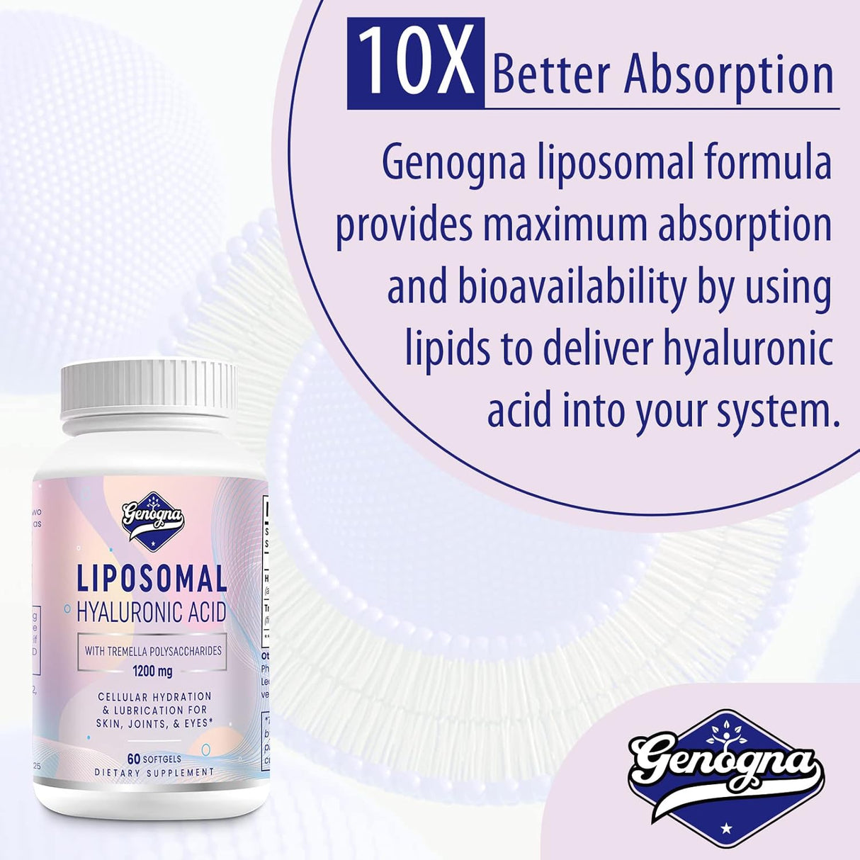 Suplementos de ácido hialurónico liposomal  dietético