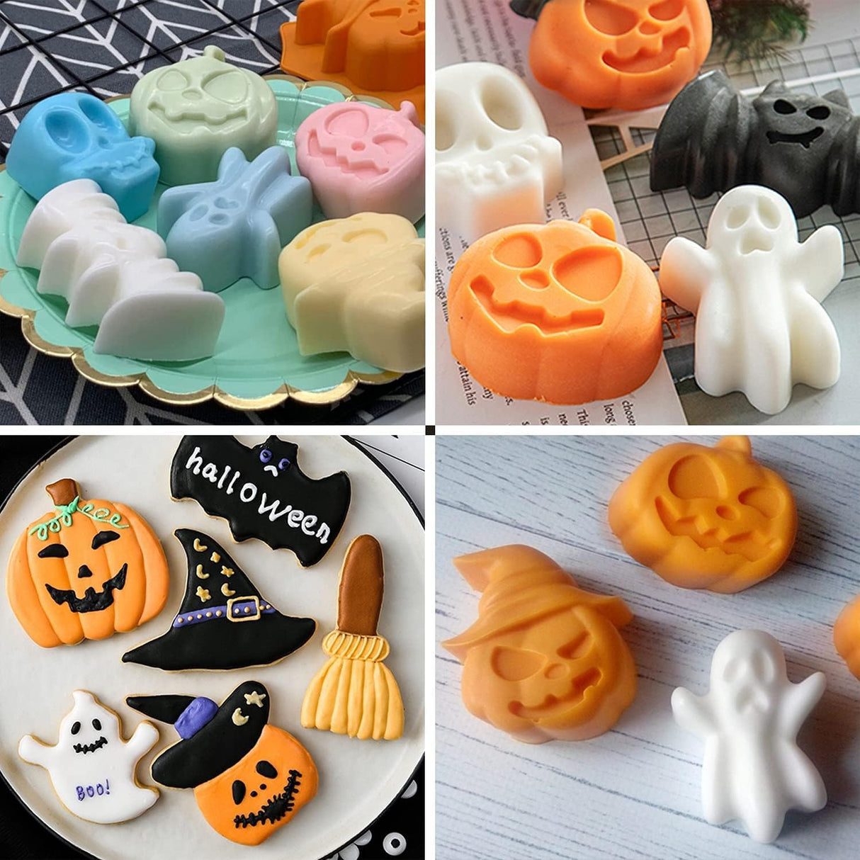Moldes de Silicona Halloween 12 Cavidades para Chocolates 2 PCS