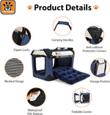 Transportín Extra Grande para Gatos y Perros, Plegable, Suave