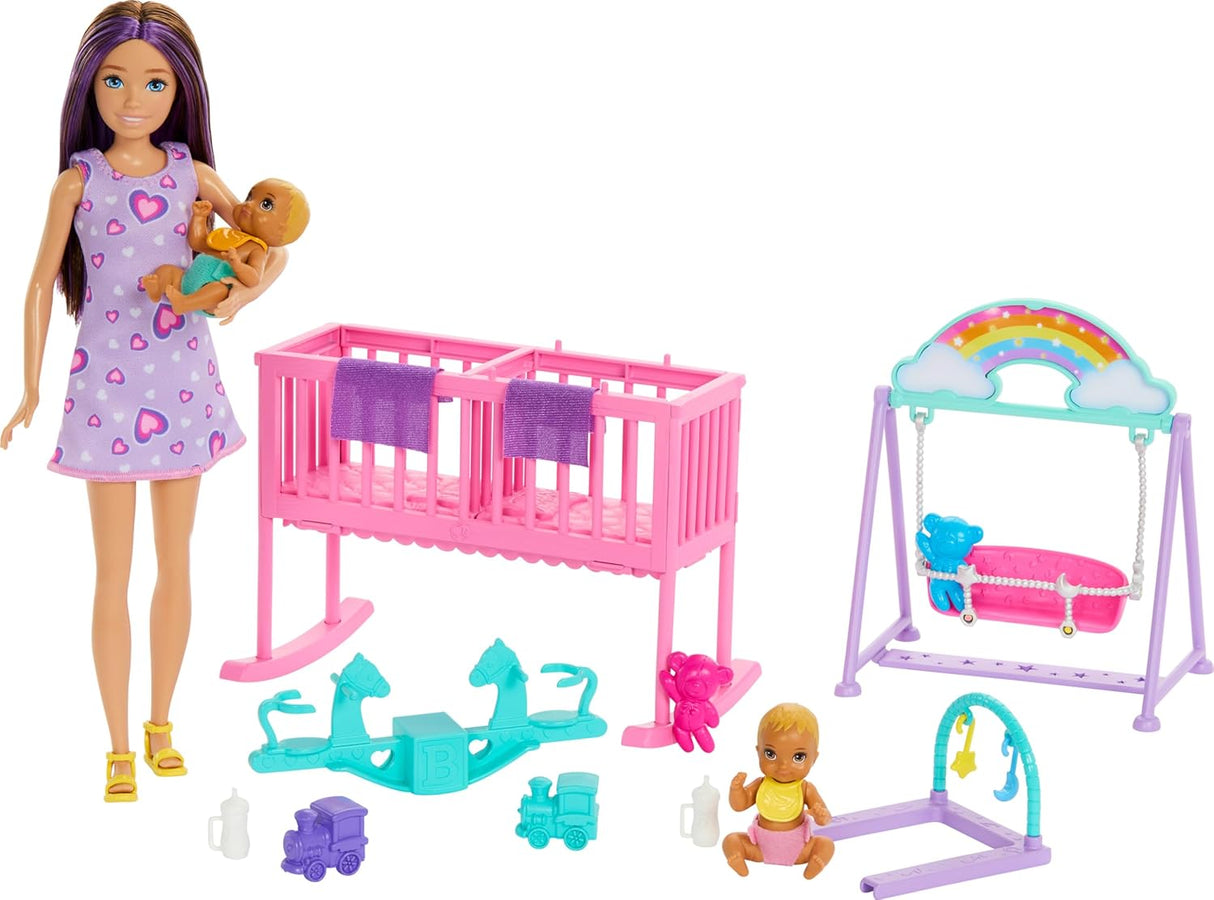 Muñeca Skipper Barbie con Juego de Guardería y Accesorios