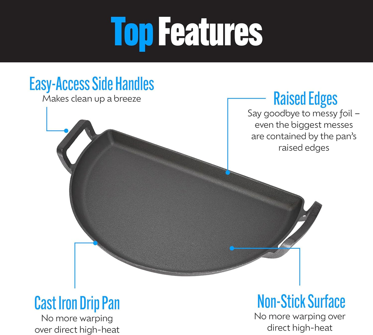 Sartén Drip 'N Griddle SnS Grills 3 en 1, 22 para parrillas