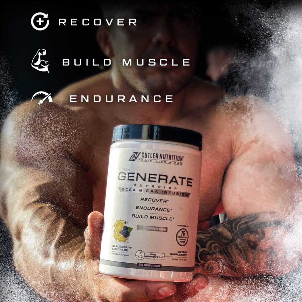 Suplemento de BCAA y EAA Cutler Nutrition, 5g BCAAs, 2g EAAs, 30 porciones