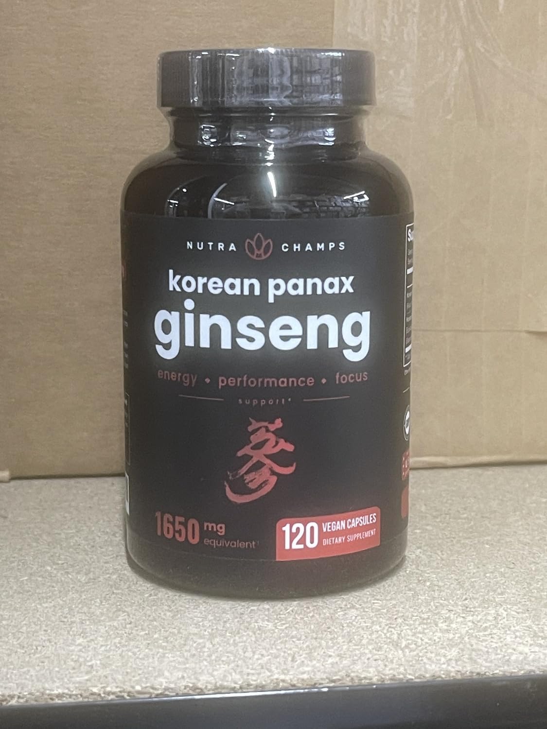 Suplemento Panax Ginseng rojo coreano 120 cápsulas veganas