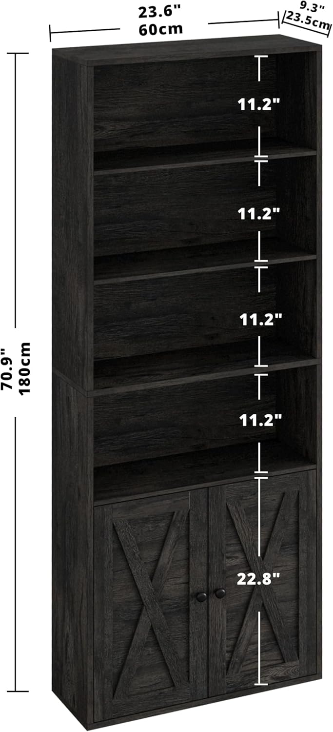 Estantería Industrial IRONCK 6 Estantes y Puertas 70 alta